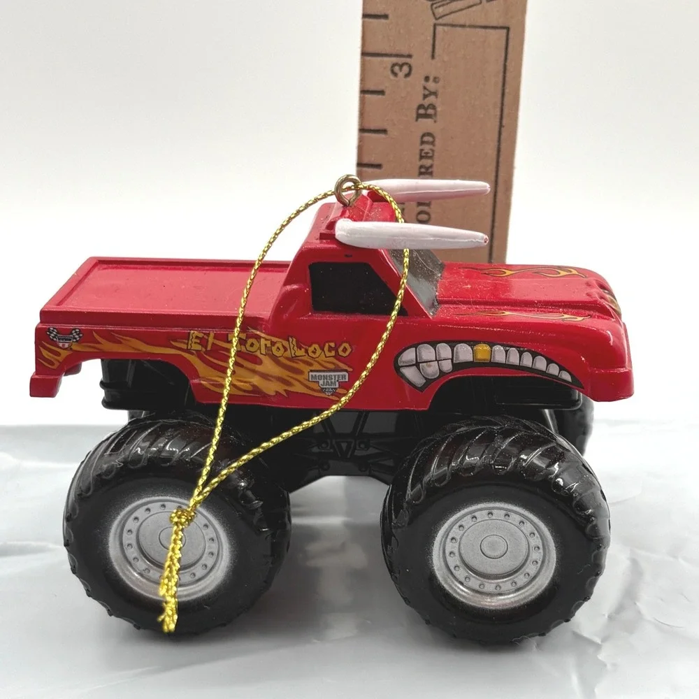 Kurt Adler Monster Jam El Toro Loco Christmas Ornament Red Bull Flame Truck